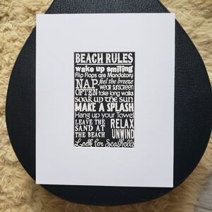 8x10 Matted Beach Rules Print